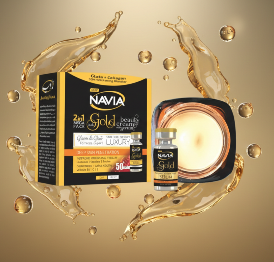 NAVIA 24K GOLD BEAUTY CREAM 2IN1( WITH  SERUM)